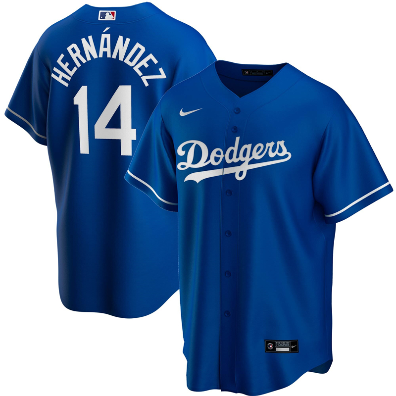 2020 MLB Men Los Angeles Dodgers Enrique Hernandez Nike Royal Alternate 2020 Replica Player Jersey 1->customized mlb jersey->Custom Jersey